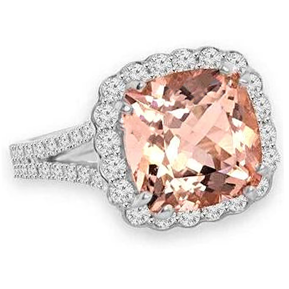 echter round morganit 15.25Karat ring Draufsicht