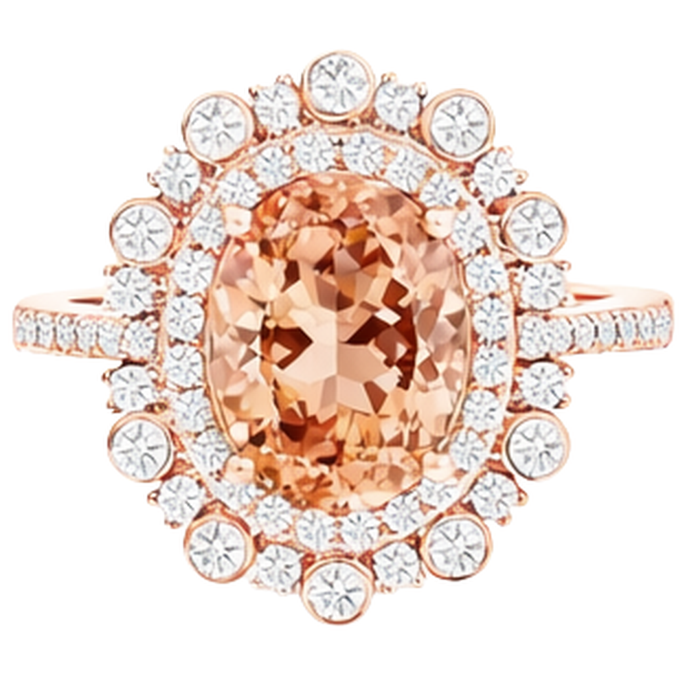 echter oval morganit 15.50Karat ring Seitenansicht