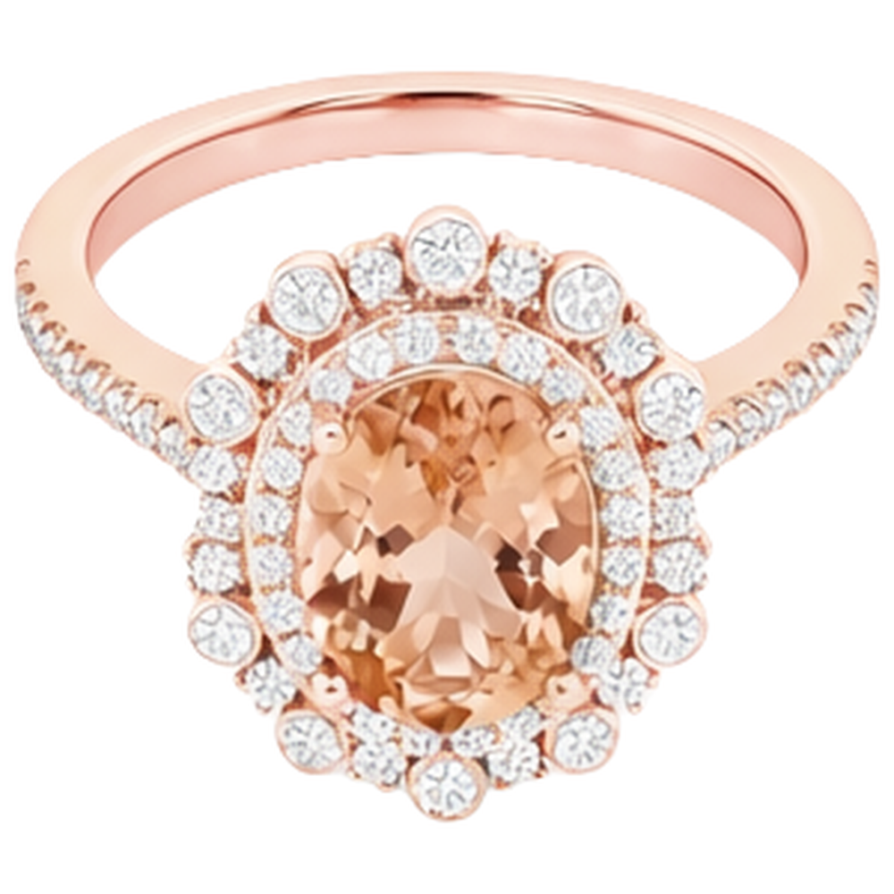 echter oval morganit 15.50Karat ring Detailansicht