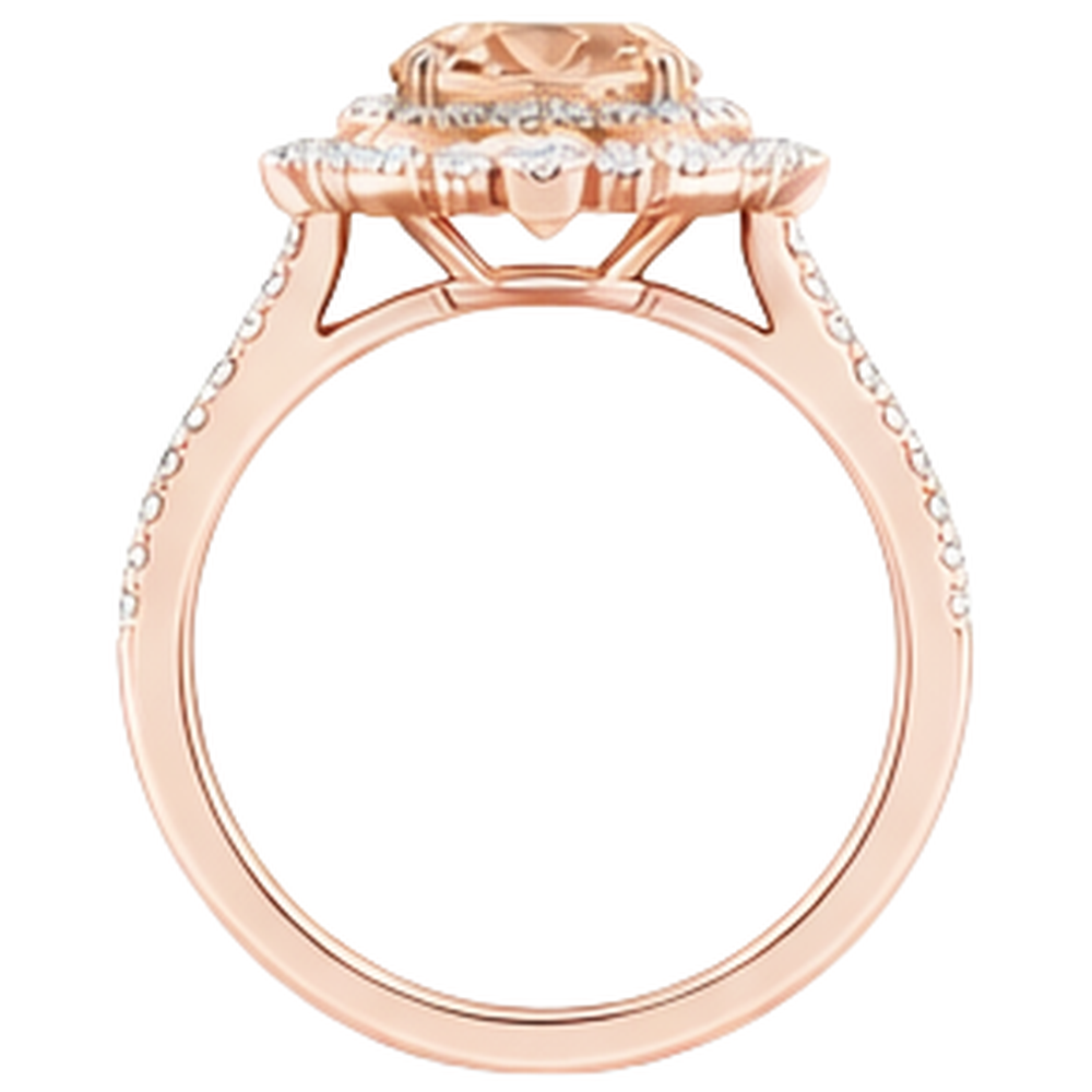 echter oval morganit 15.50Karat ring auf Weiß