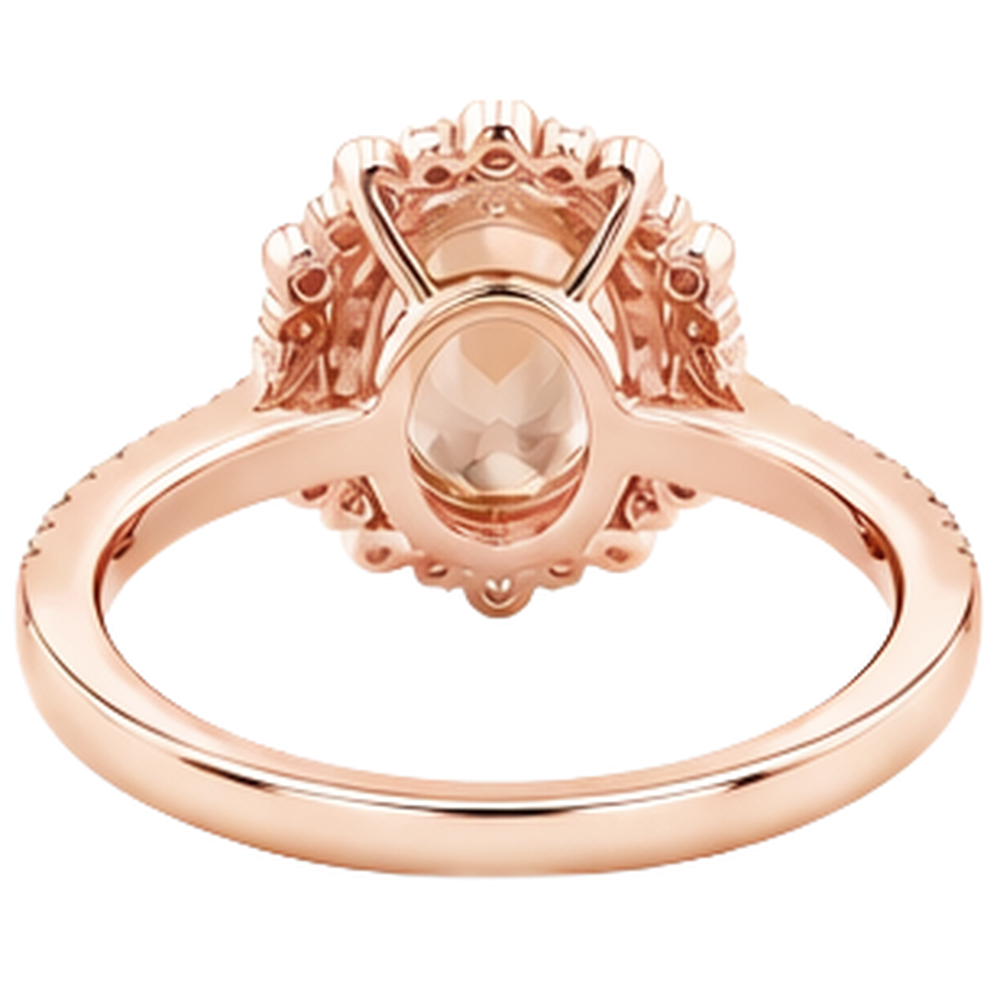 echter oval morganit 15.50Karat ring mit Diamantbesatz