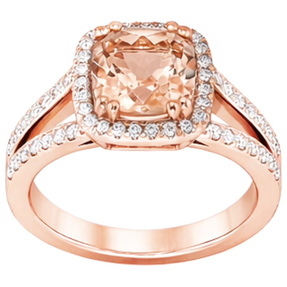 echter round morganit 12.75Karat ring Detailansicht