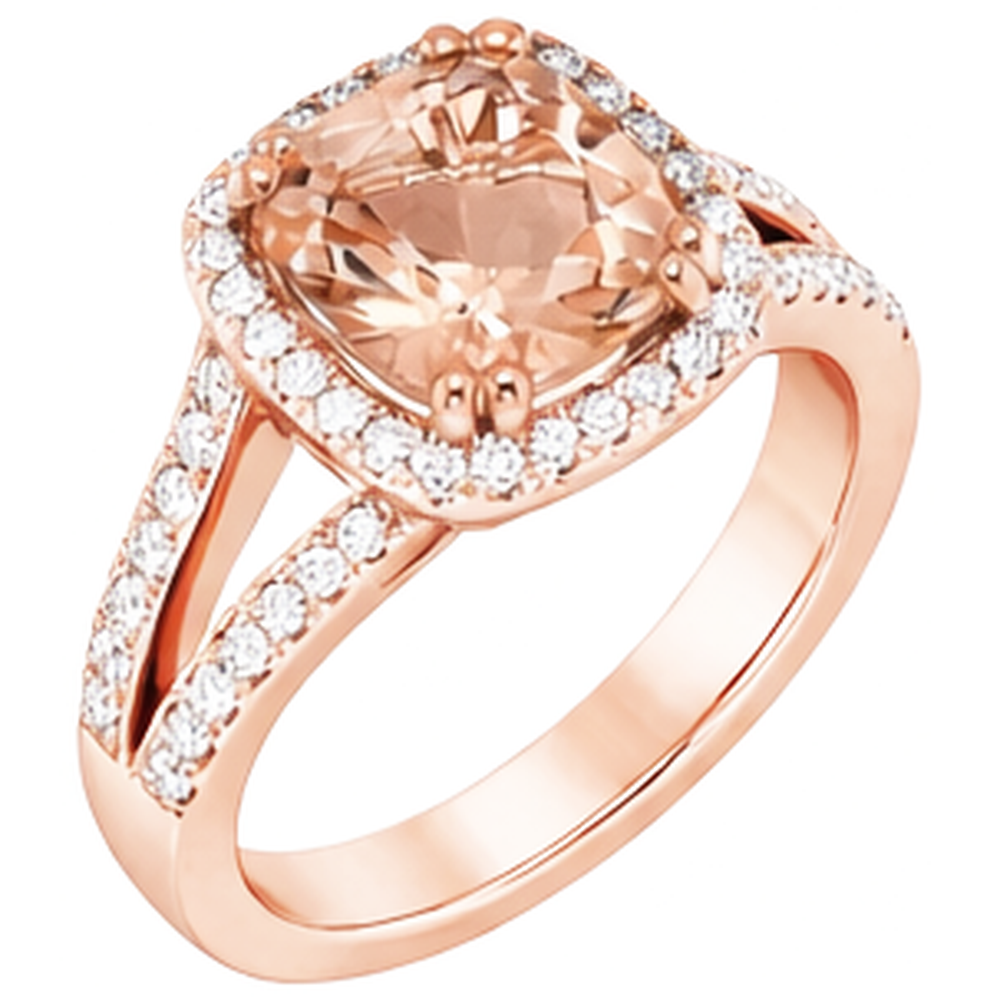 echter round morganit 12.75Karat ring Draufsicht