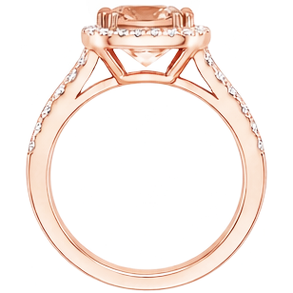 echter round morganit 12.75Karat ring auf Weiß