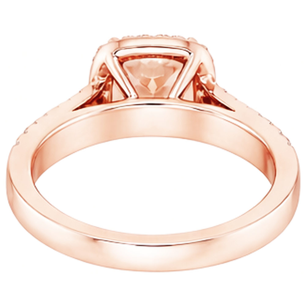 echter round morganit 12.75Karat ring mit Diamantbesatz