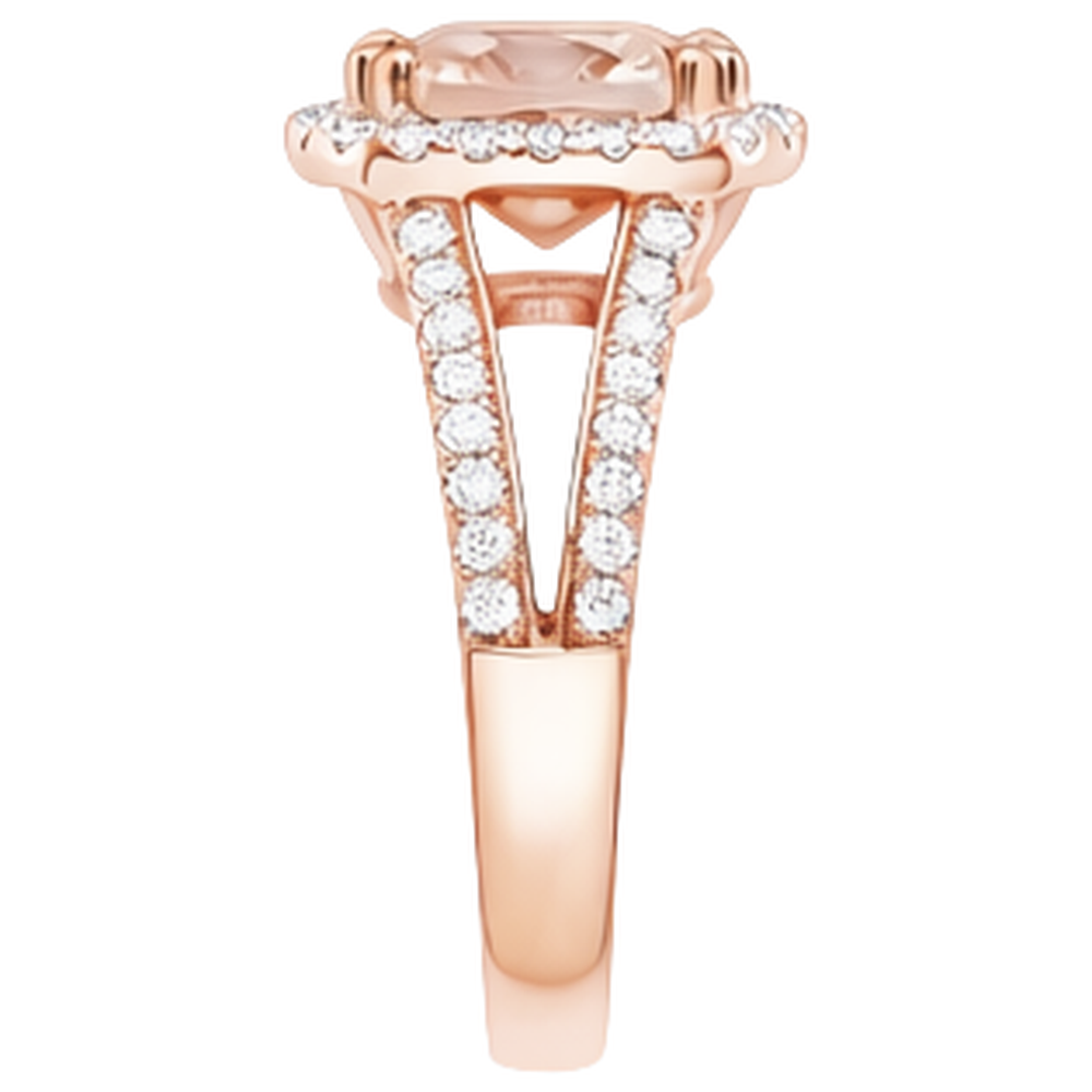 echter oval morganit 16.75Karat ring Profilansicht