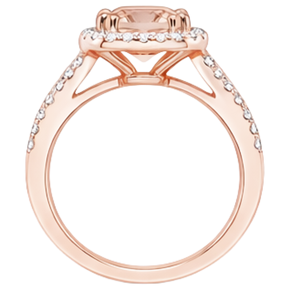 echter oval morganit 16.75Karat ring auf Weiß