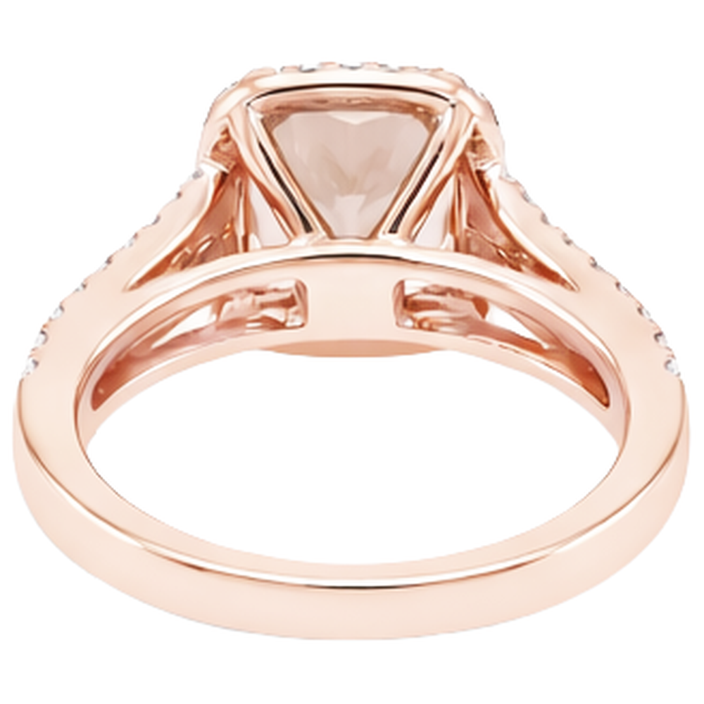 echter oval morganit 16.75Karat ring mit Diamantbesatz
