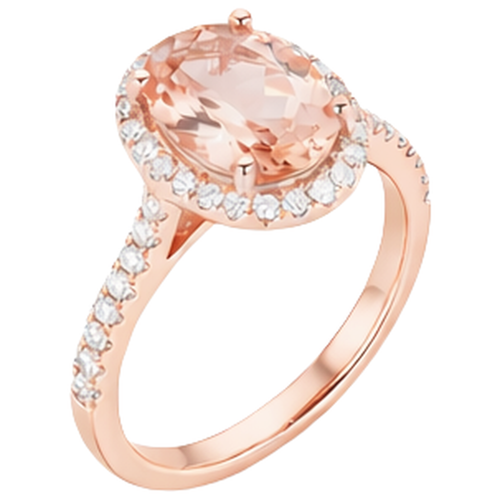 echter oval morganit 16.75Karat ring Draufsicht