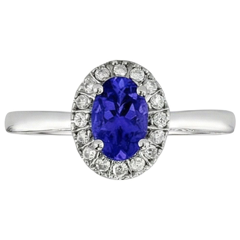 echter oval tansanit 17Karat ring Seitenansicht