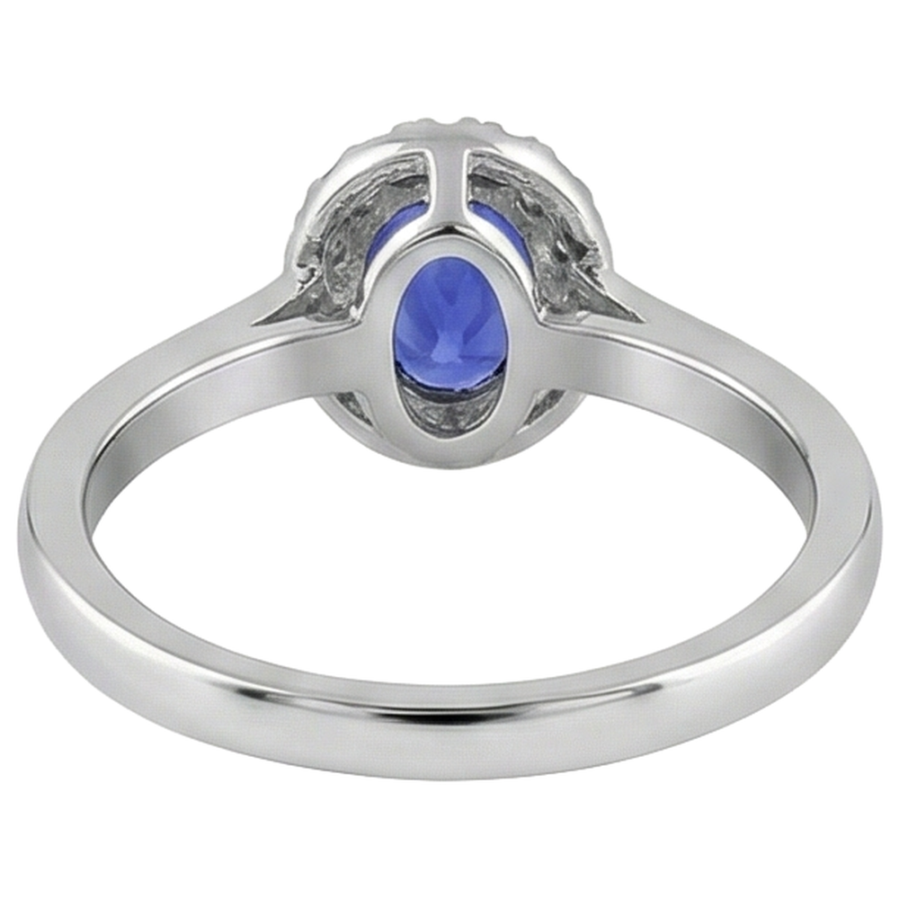 echter oval tansanit 17Karat ring auf Weiß