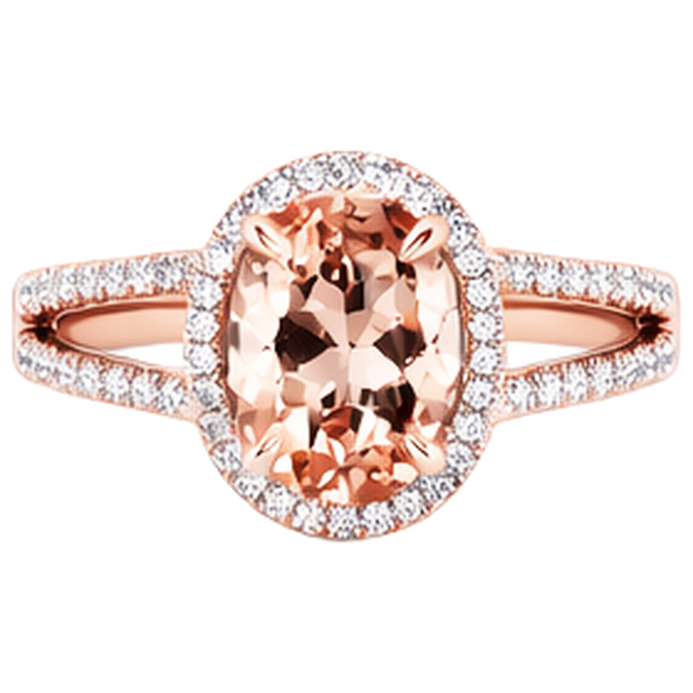 echter oval morganit 15.50Karat ring Seitenansicht