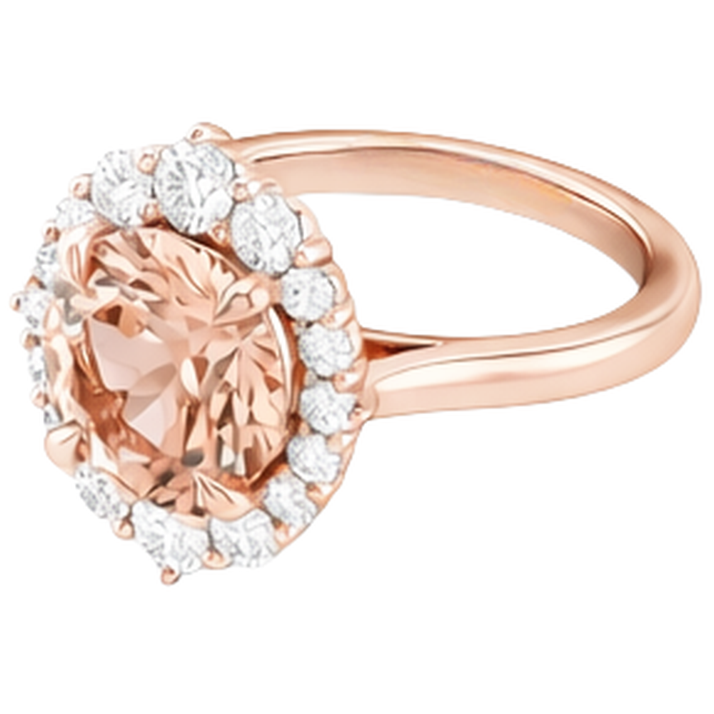 17,75 ct Morganit und Diamanten Ring 14K Gold Rose