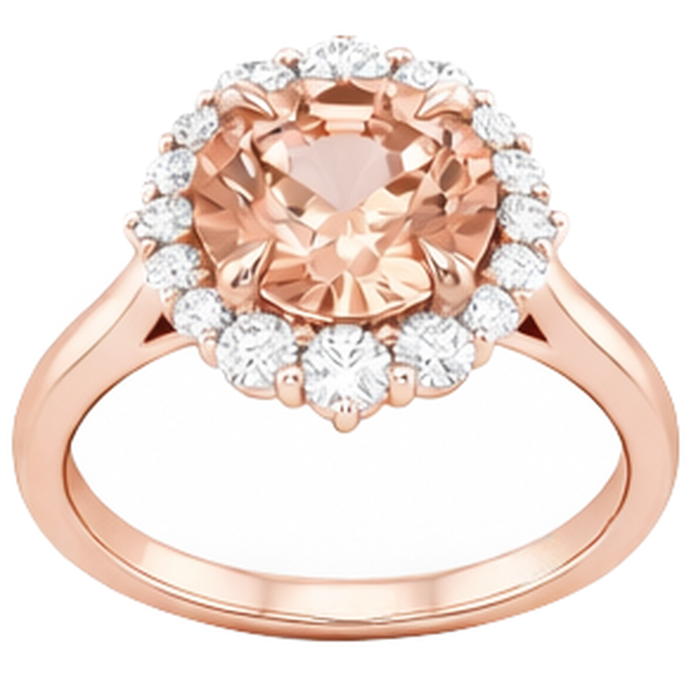 17,75 ct Morganit und Diamanten Ring 14K Gold Rose