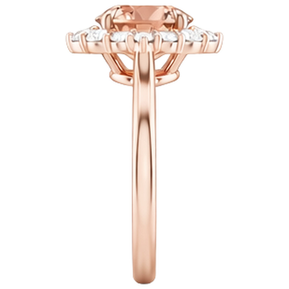 17,75 ct Morganit und Diamanten Ring 14K Gold Rose