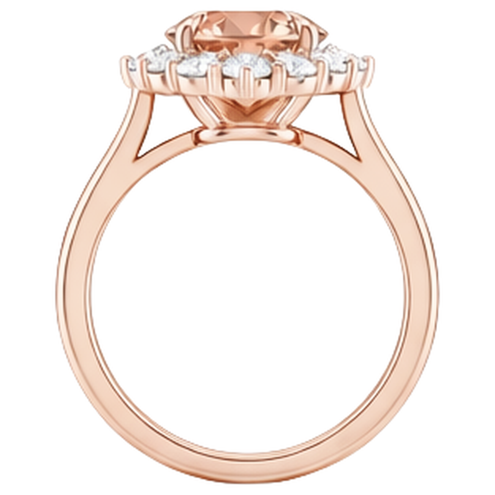 17,75 ct Morganit und Diamanten Ring 14K Gold Rose
