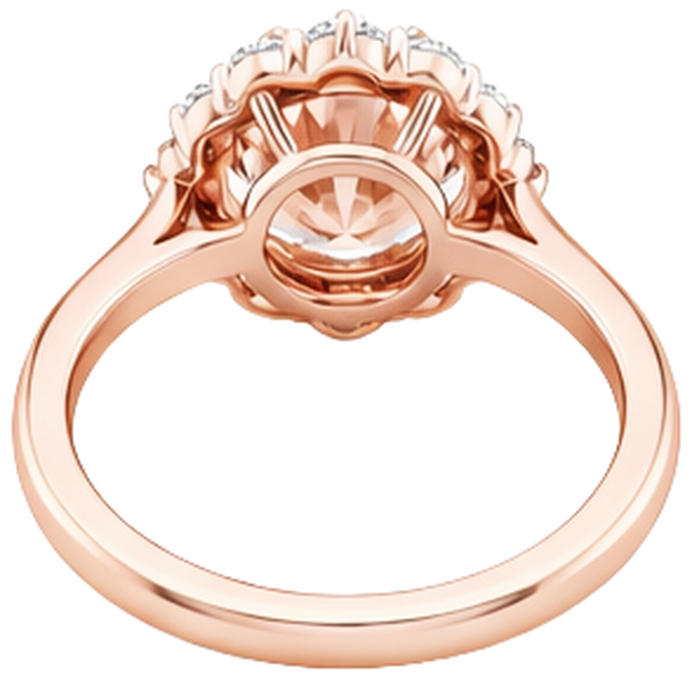 17,75 ct Morganit und Diamanten Ring 14K Gold Rose
