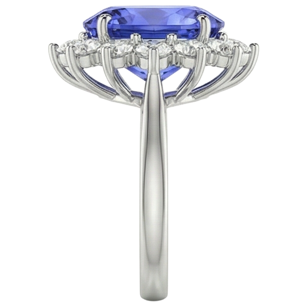 echter oval tansanit 18.00Karat ring auf Weiß