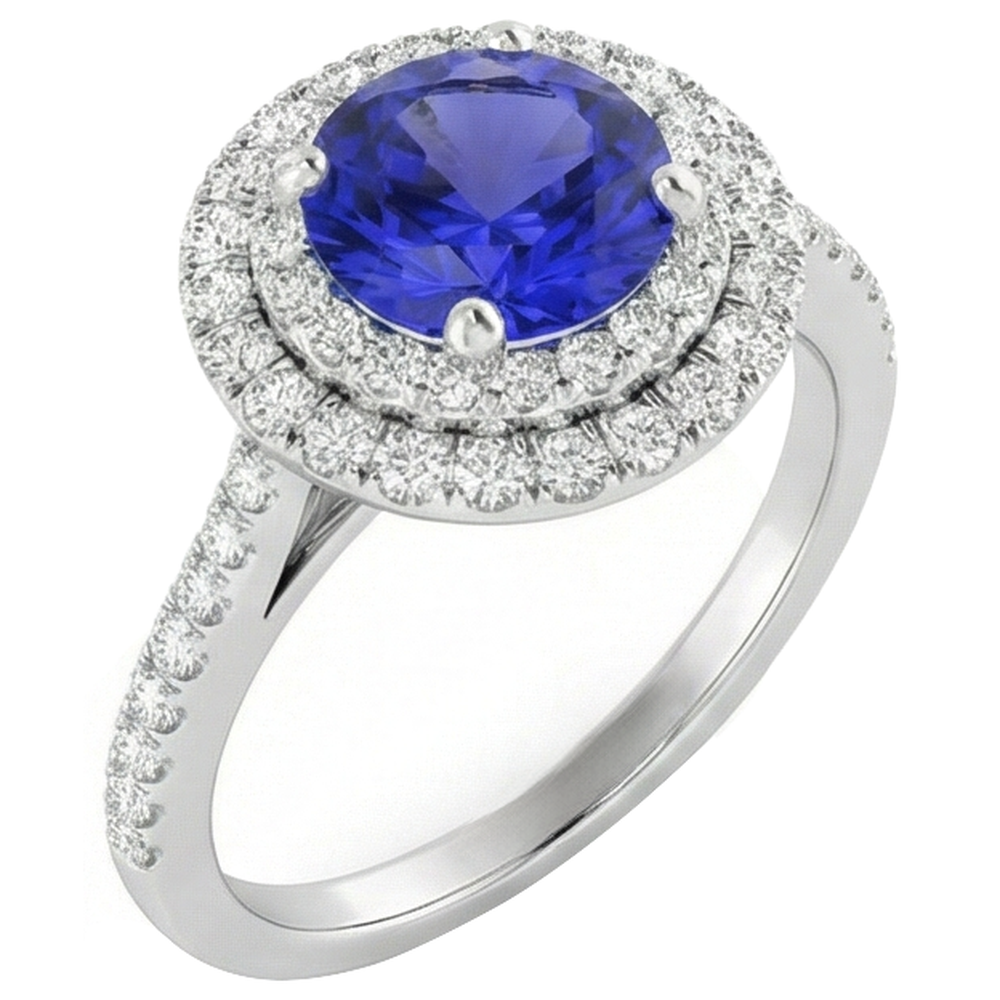 echter round diamant 17.00Karat ring Draufsicht