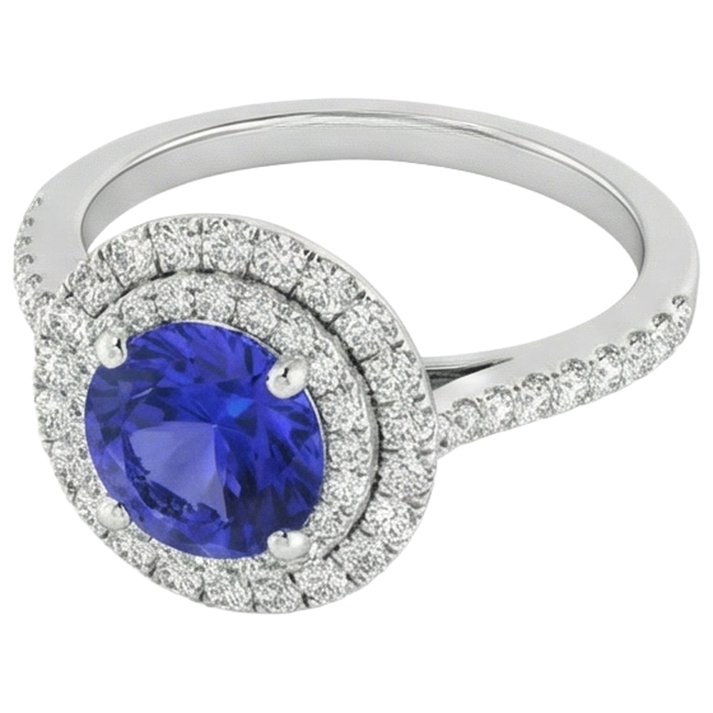 echter round diamant 17.00Karat ring Profilansicht