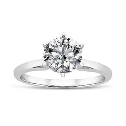 1 Carat Runden Cut Solitaire Natürliche DiamantRing White Gold 14K Jewelry