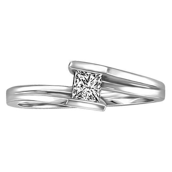 1 Karat Damen Solitaire Princess Cut Echt Diamant-Verlobungsring