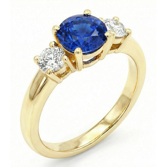 1 Karat Drei-Stein-Diamant-Verlobungsring 14K Gelbgold