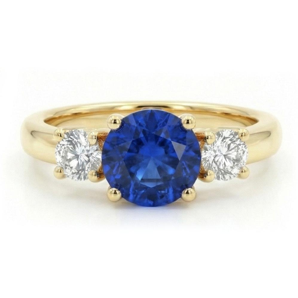 1 Karat Drei-Stein-Diamant-Verlobungsring 14K Gelbgold