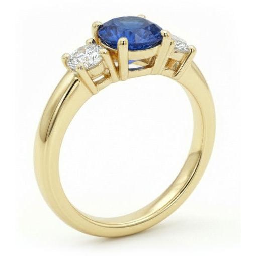 1 Karat Drei-Stein-Diamant-Verlobungsring 14K Gelbgold