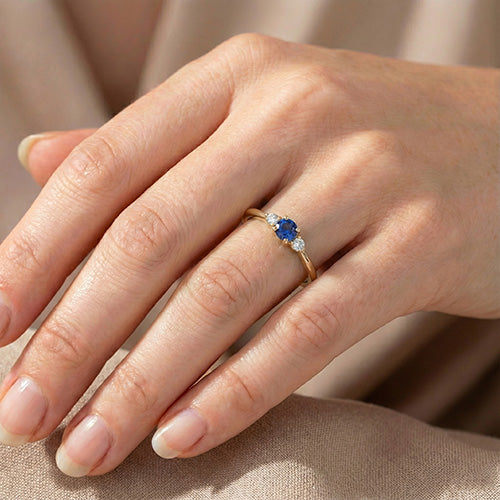1 Karat Drei-Stein-Diamant-Verlobungsring 14K Gelbgold