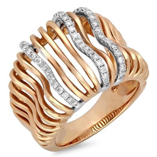 1 Karat Echt Diamant Fancy Ring Zweifarbiger Gold 14K Schmuck