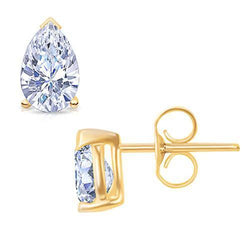 1 Karat G Vs1 Echt Diamant Ohrstecker Paar Gelbgold 14K