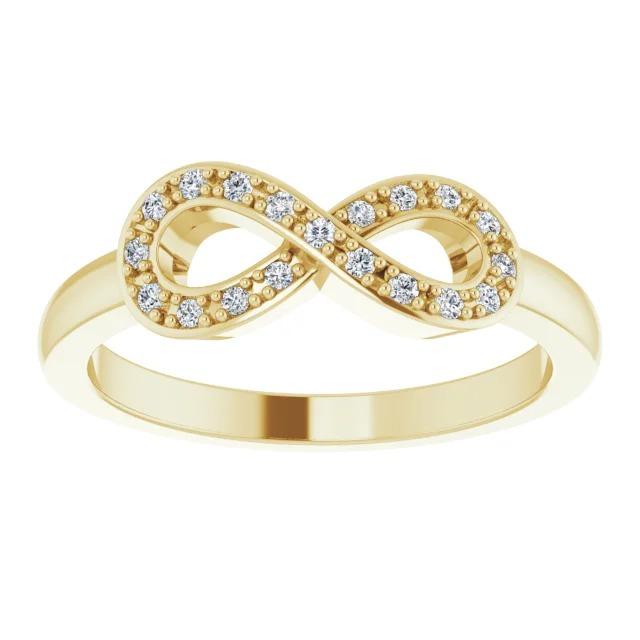 1 Karat Infinity-Echt Diamant-Versprechensring Gelbgold 14K Vs1 F