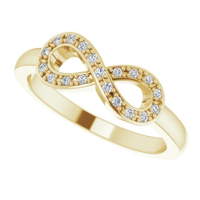 1 Karat Infinity-Echt Diamant-Versprechensring Gelbgold 14K Vs1 F