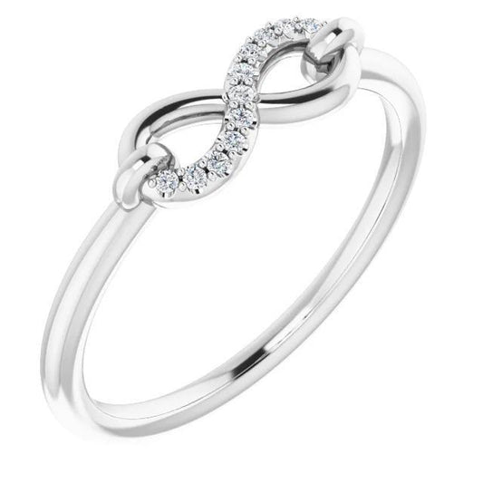 1 Karat Infinity-Echt Diamant-Versprechensring Weißgold 14K