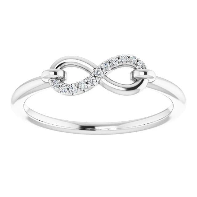 1 Karat Infinity-Echt Diamant-Versprechensring Weißgold 14K