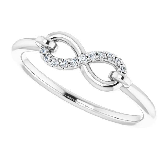 1 Karat Infinity-Echt Diamant-Versprechensring Weißgold 14K