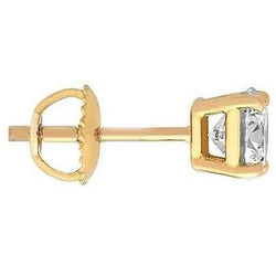 1 Karat  Natürliche Diamant Ohrstecker Einzelohrring Herrenschmuck Gelbgold 14K