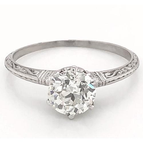 1 Karat Natürliche Diamant Solitär Filigraner Ring Damen Schmuck