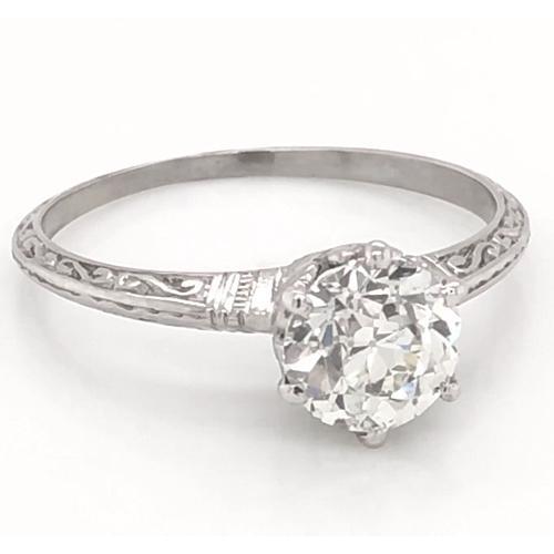 1 Karat Natürliche Diamant Solitär Filigraner Ring Damen Schmuck