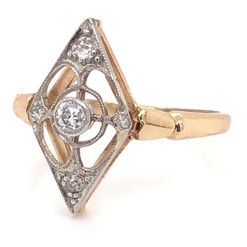 1 Karat Natürliche Diamantring Drachenform Frauen Gelbgold 14K Schmuck