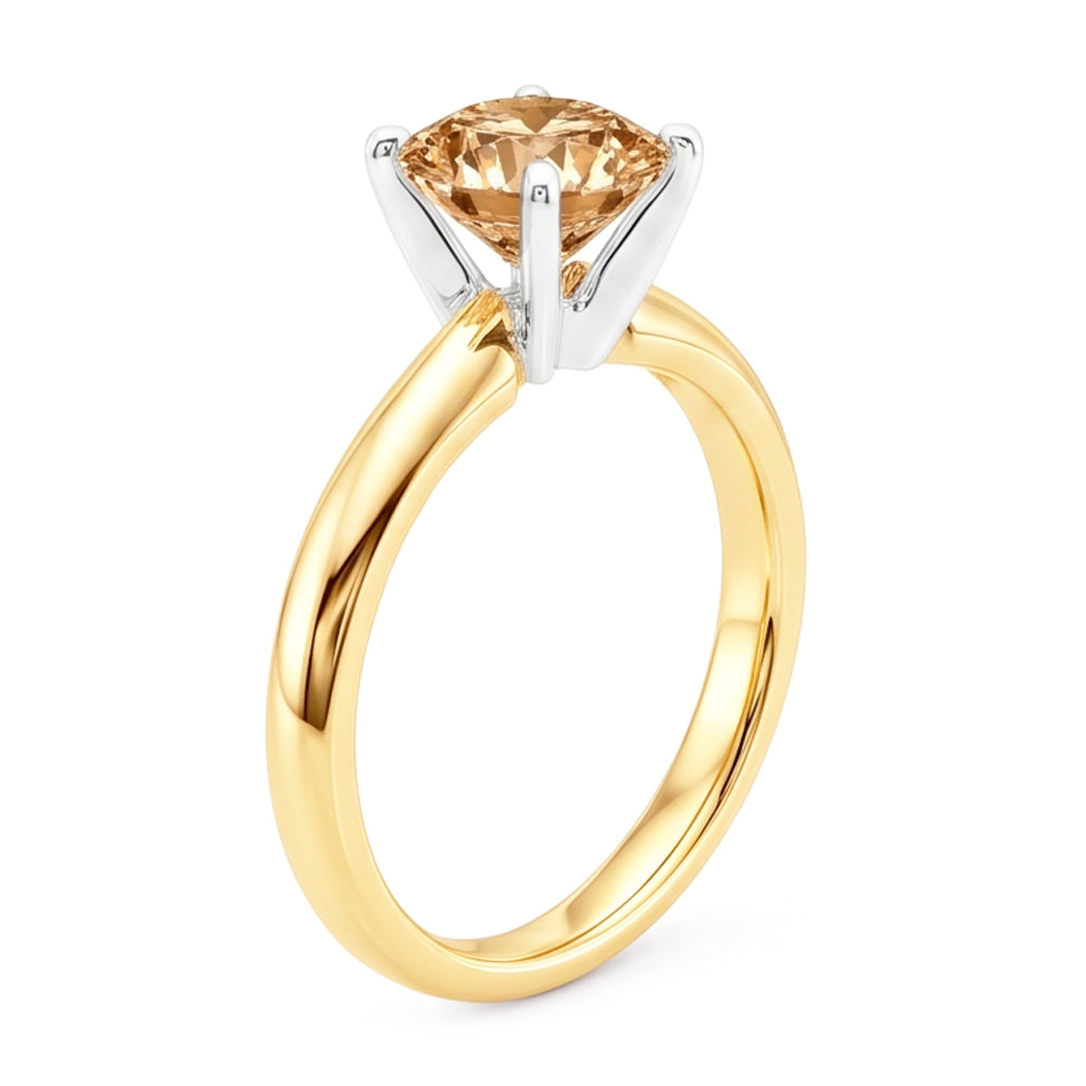1,25 Karat Champagner Diamant Ehering mit Edelsteinen Gold Gelb