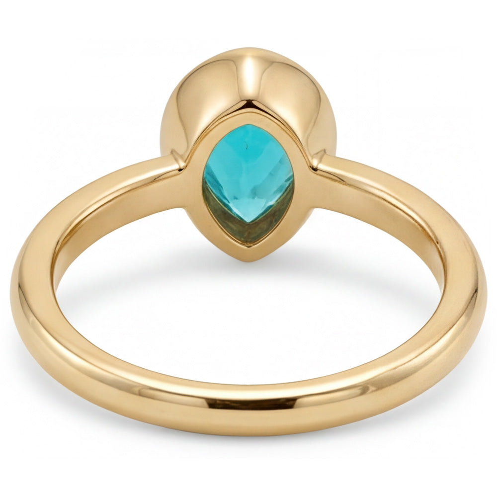 1,25 Karat Paraiba-Turmalin Edelstein-Ring in 14K Gelbgold