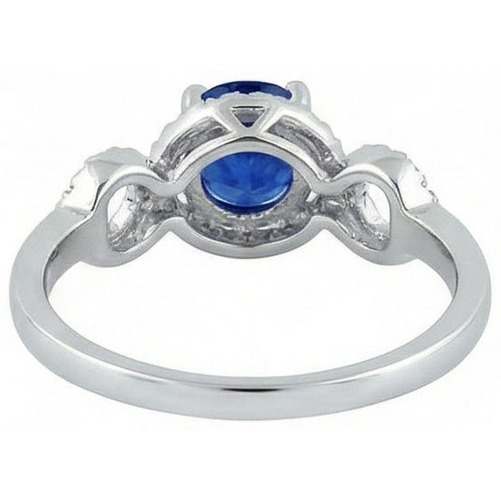 1,35 Ct Ceylon Saphir Edelstein Rundschliff Diamantring
