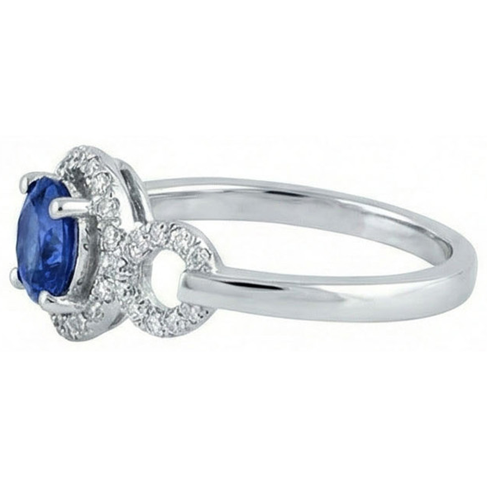 1,35 Ct Ceylon Saphir Edelstein Rundschliff Diamantring