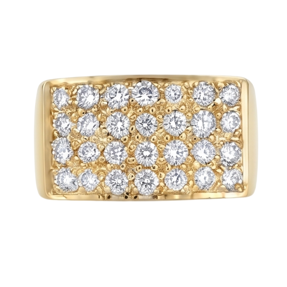1,40 Karat Rundschliff Natürliche Diamant Wunderschöner Gelbgold Ring
