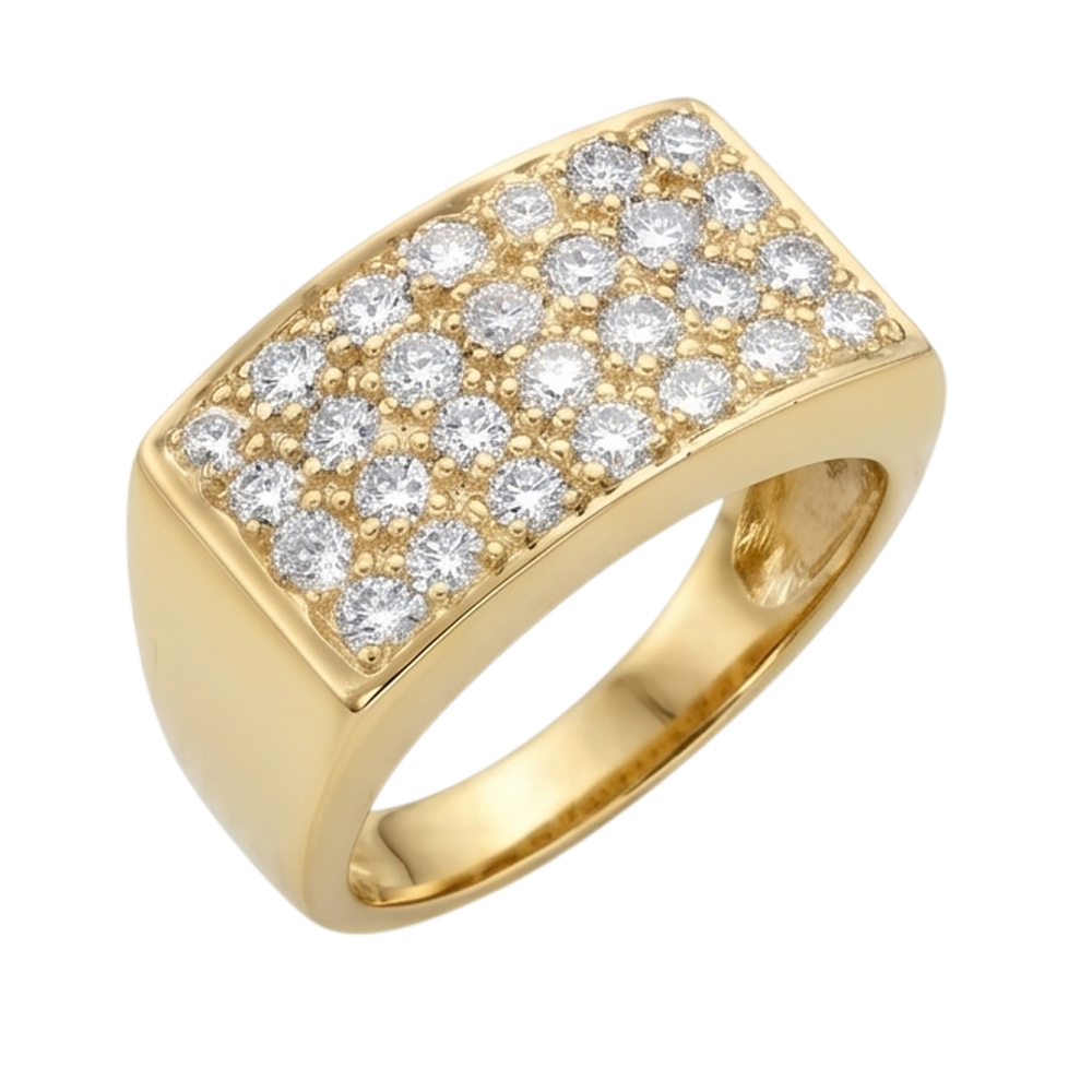 1,40 Karat Rundschliff Natürliche Diamant Wunderschöner Gelbgold Ring