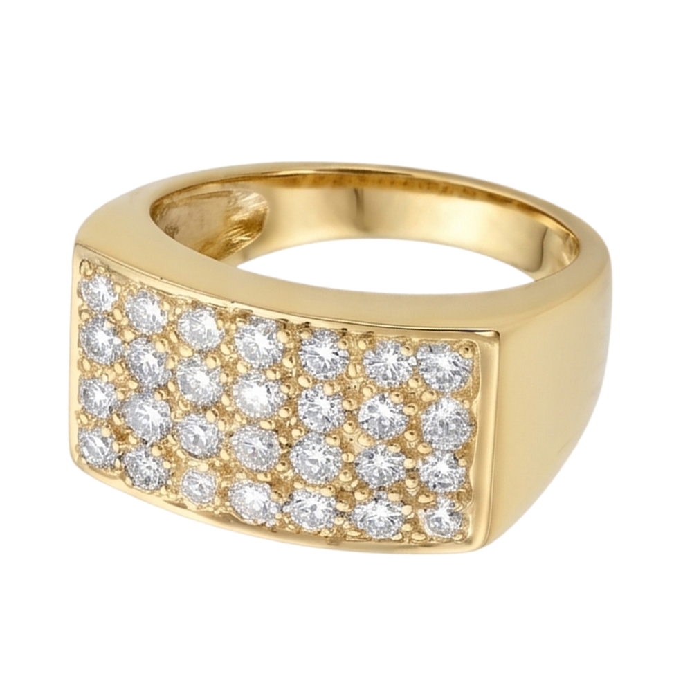 1,40 Karat Rundschliff Natürliche Diamant Wunderschöner Gelbgold Ring