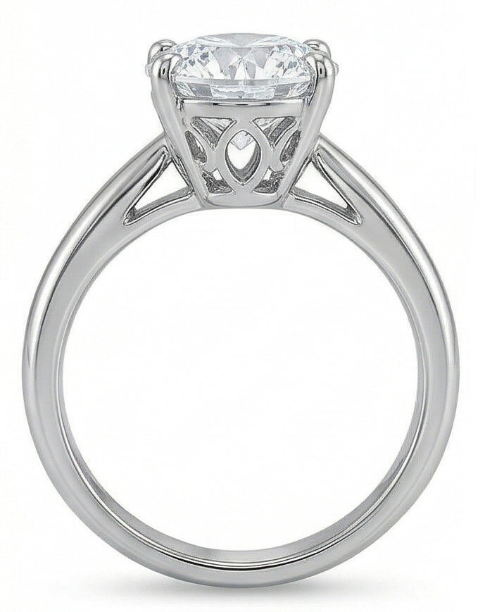 echter round diamant 1.50Karat ring Profilansicht