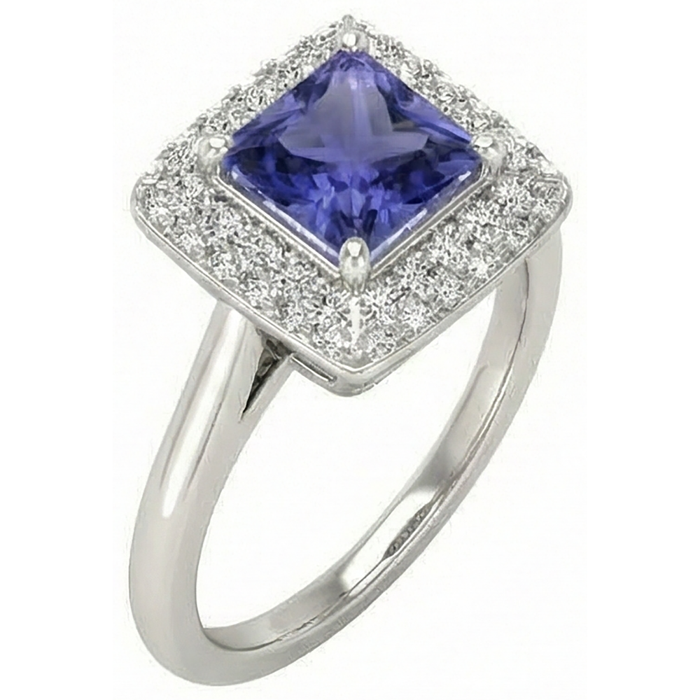 echter princess tansanit 1Karat ring Detailansicht